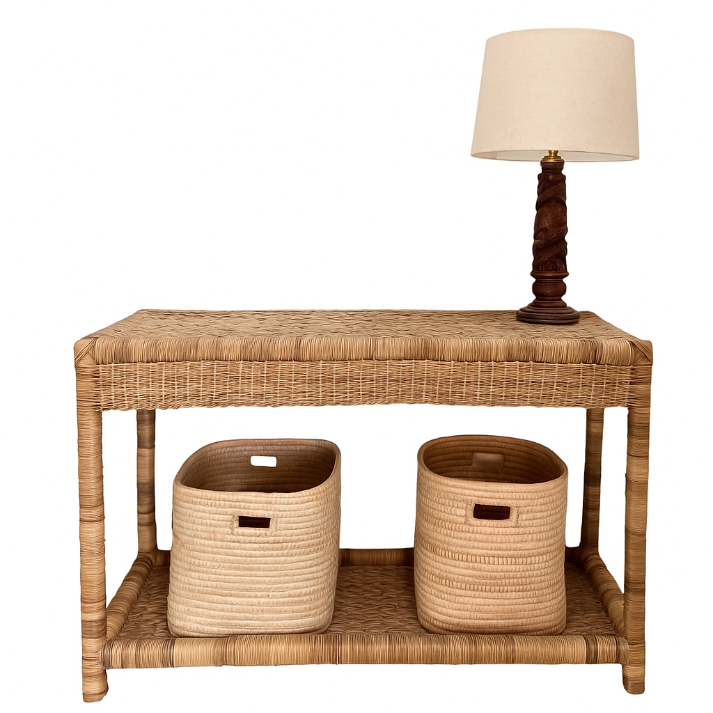 Shashi Cane Console Table